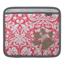Pawprint fangoso divertido en modelo rojo del dama manga de iPad