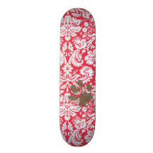 Pawprint fangoso divertido en modelo rojo del dama tabla de skate