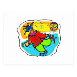 Payaso colorido de Rollerskaing Postal