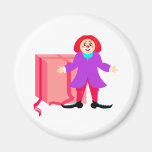 Payaso con la caja gigante imán