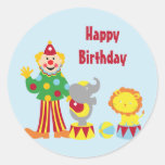 Payaso de circo del dibujo animado y pegatinas del