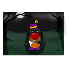 Payaso de Halloween del Dachshund Tarjetón