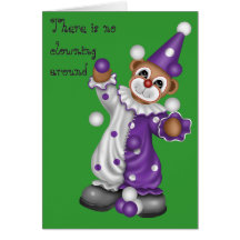 Payaso del feliz cumpleaños tarjeton