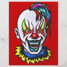 Payaso del mal del vampiro tarjetas informativas
