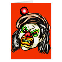 Payaso malvado desagradable felicitación
