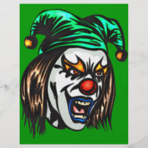 Payaso malvado peligroso tarjetón