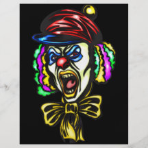 Payaso malvado peligroso tarjetón