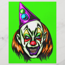 Payaso malvado vil tarjetas publicitarias