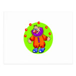Payaso que hace juegos malabares tonto tarjetas postales