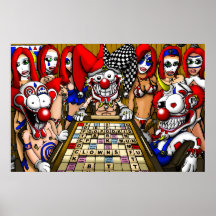 Payasos que juegan BoardGames Poster