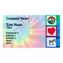 Paz, amor, caballos tarjeta de visita