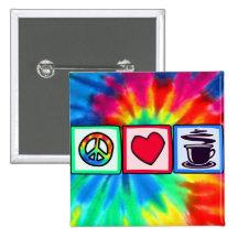 Paz, amor, café pins