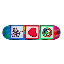 Paz, amor, flores tropicales patineta personalizada
