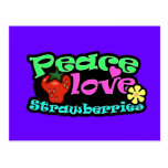 Paz, amor, fresas postales
