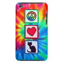 Paz, amor, gatos Case-Mate iPod touch protectores