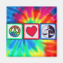 Paz, amor, justicia imán para frigorifico