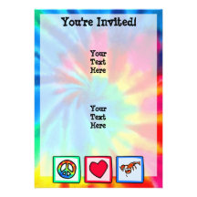 Paz, amor, langostas invitaciones personales 