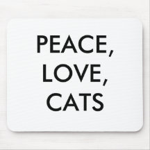 PAZ, AMOR, mousepad de los GATOS Alfombrilla De Raton