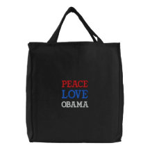 PAZ, AMOR, OBAMA BOLSA DE LIENZO
