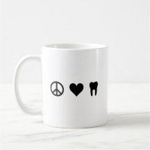 Paz, amor, odontología tazas
