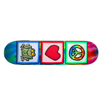 Paz, amor, ranas patineta personalizada