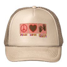 Paz, amor, terapia del masaje gorra
