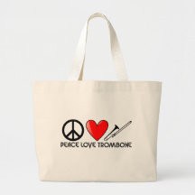 Paz, amor, Trombone Bolsas De Mano