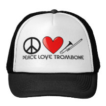 Paz, amor, Trombone Gorras De Camionero