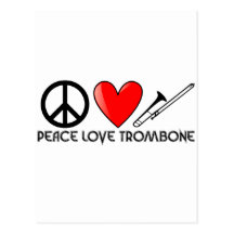 Paz, amor, Trombone Postales