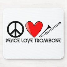 Paz, amor, Trombone Tapete De Ratón