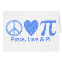 Paz, amor y azules del pi tarjetón