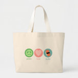 Paz, amor y bolso del sushi bolsa