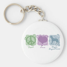 Paz, amor, y Dogos en colores pastel Argentinos Llavero Personalizado