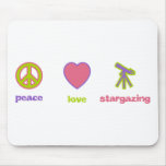 Paz, amor y el Stargazing Alfombrillas De Raton