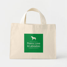 Paz, amor y Labradors Bolsas Lienzo