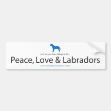 Paz, amor y Labradors Etiqueta De Parachoque