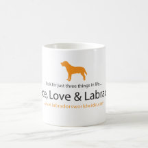 Paz, amor y Labradors Taza
