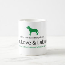 Paz, amor y Labradors Taza
