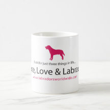 Paz, amor y Labradors Taza De Café