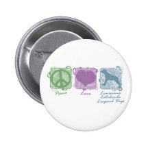 Paz, amor, y perros en colores pastel del leopardo pins