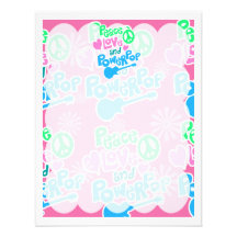 Paz, amor y Powerpop Invitación Personalizada