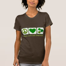 Paz, amor y tréboles camisetas