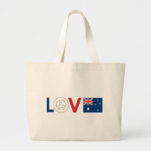 Paz Australia del amor Bolsa Lienzo