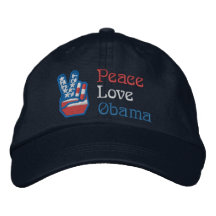 Paz bordada, amor, Obama Gorros Bordados