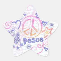 Paz Calcomanía Forma De Estrella