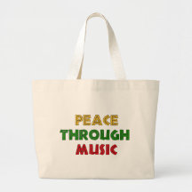 Paz con música bolsas de mano