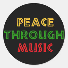 Paz con música etiquetas redondas