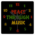 Paz con música relojes