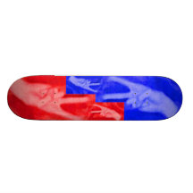 Paz de la mano Muestra-Azul y roja Patinetas Personalizadas