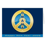 Paz de Obama Goldstar, Feliz Año Nuevo 2009, real Tarjetas